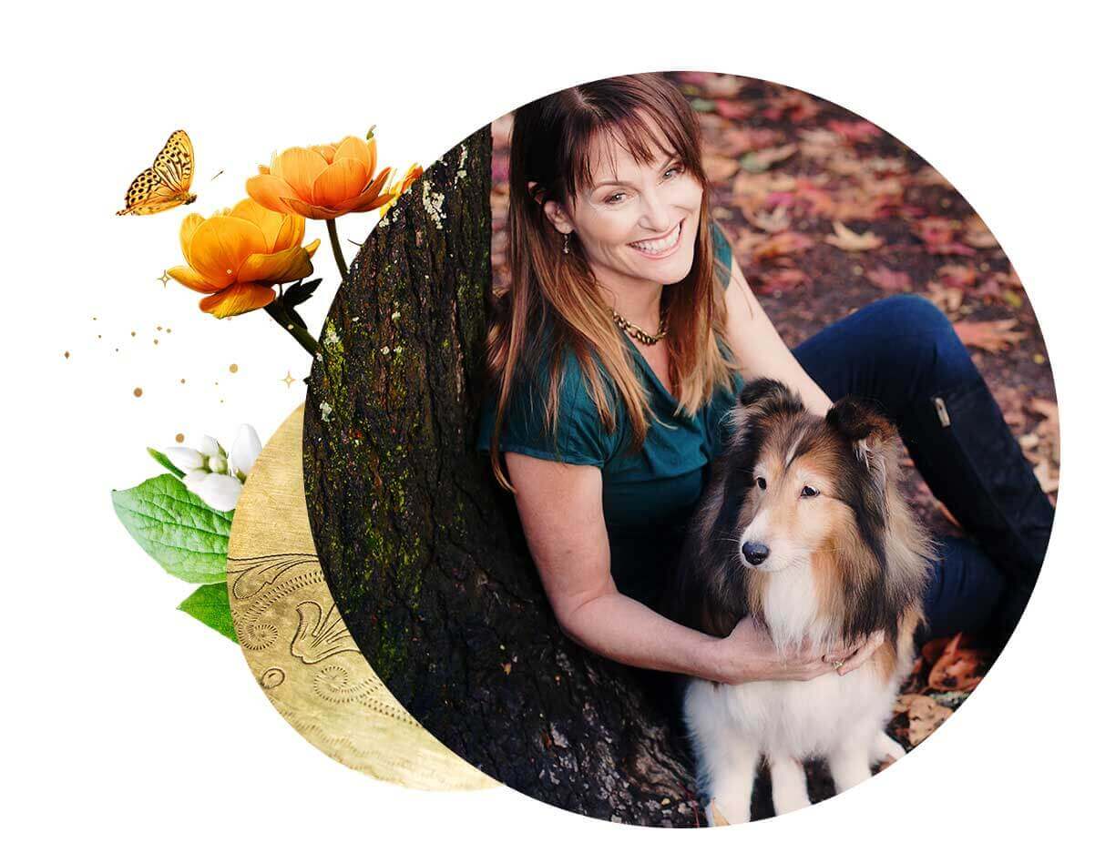 woman with her dog
